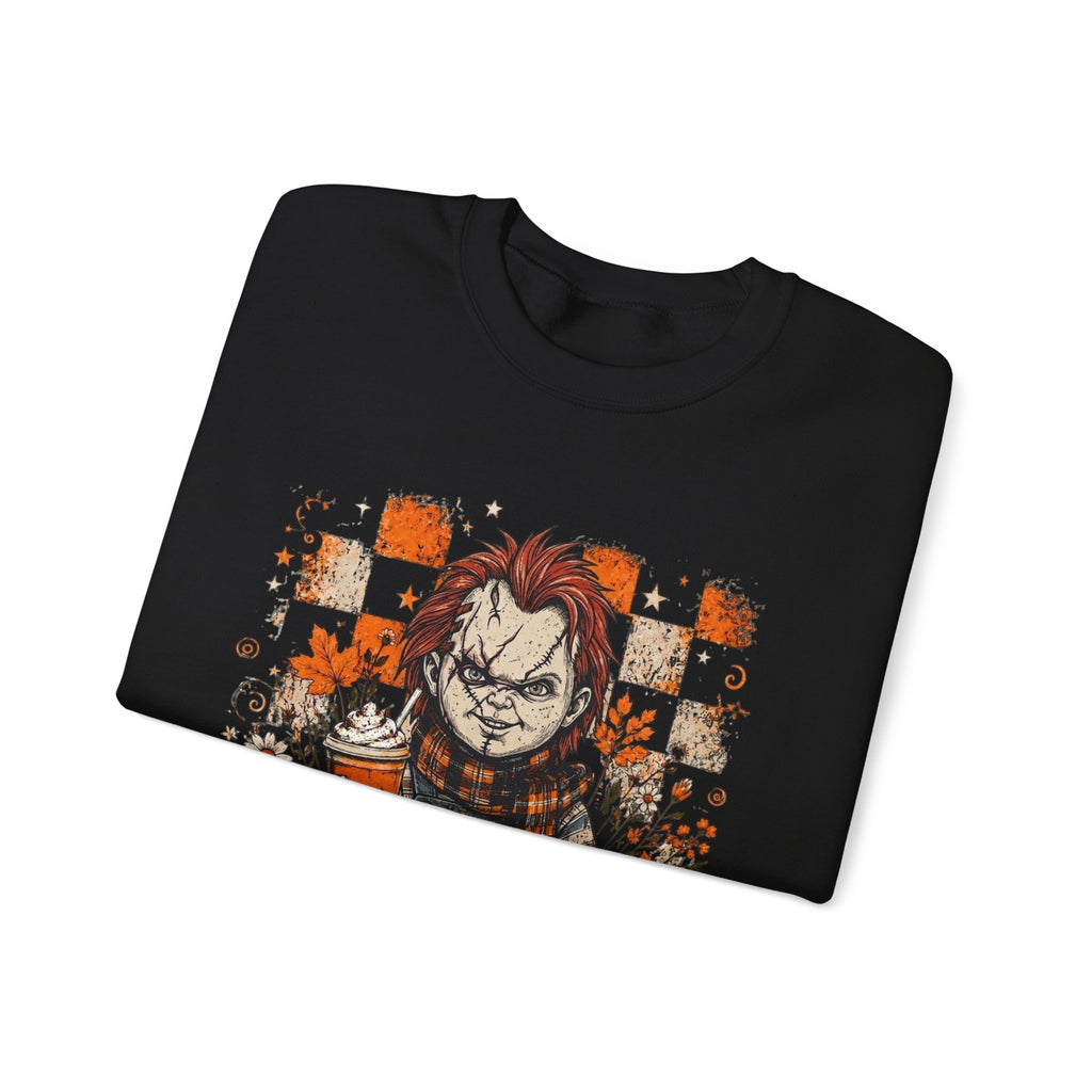 Chucky Halloween Crewneck Sweatshirt — Spooky Pumpkin Horror Graphic