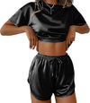 Satin Pajama Shorts Set