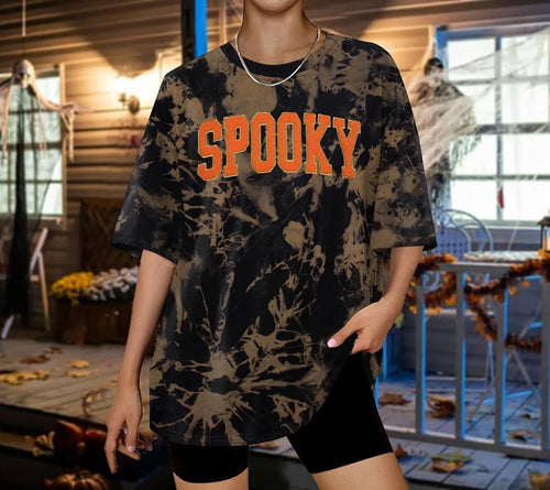 Embroidered Spooky Season Halloween T-Shirt