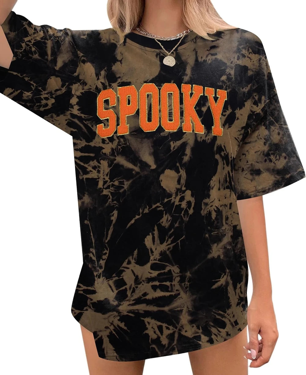 Embroidered Spooky Season Halloween T-Shirt