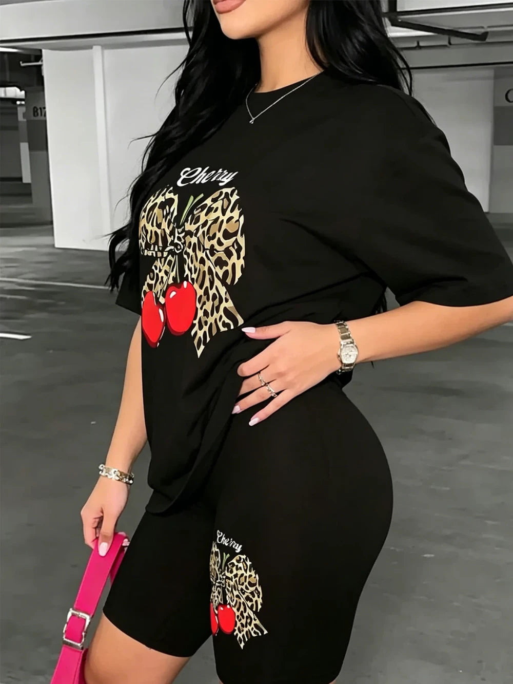 Floral Print Plus Size Casual Two Piece Set