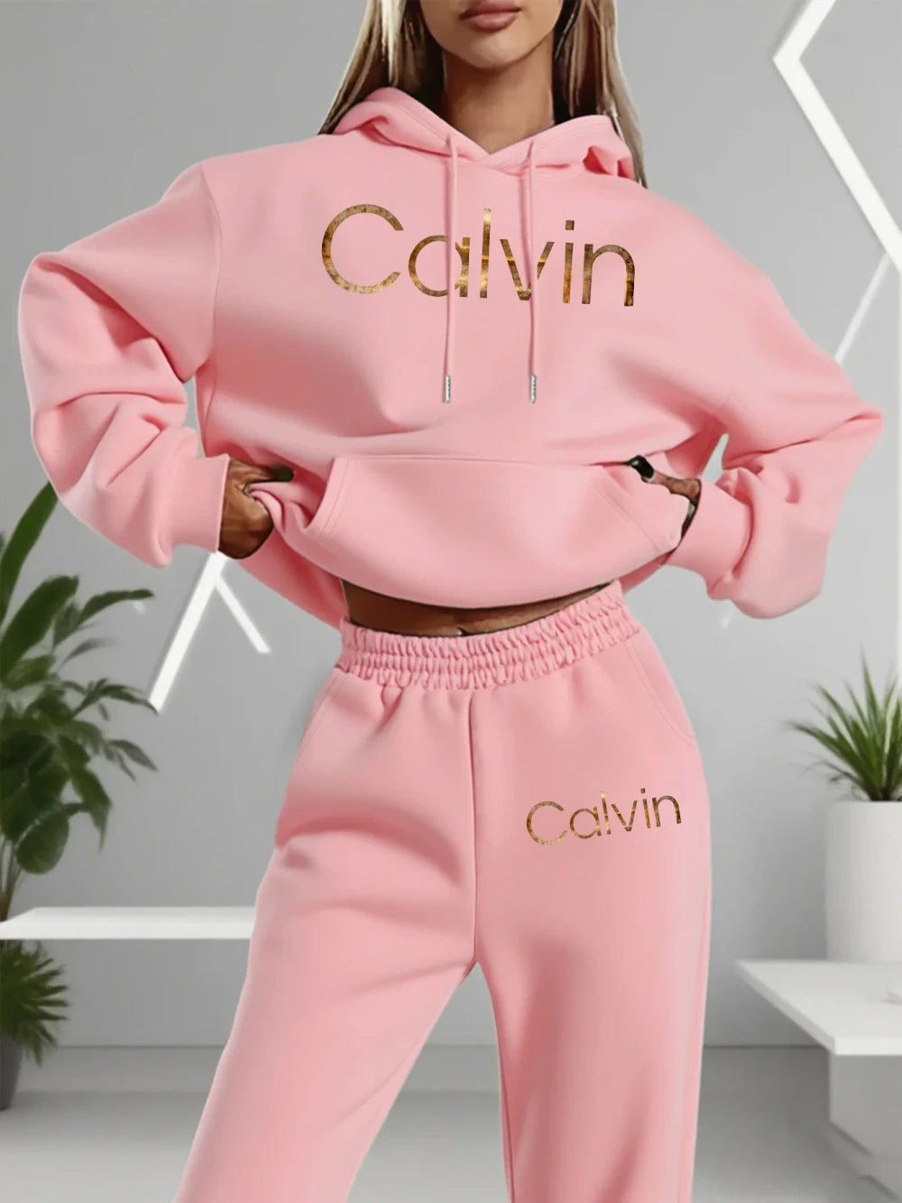 Printed Pullover Pants Set