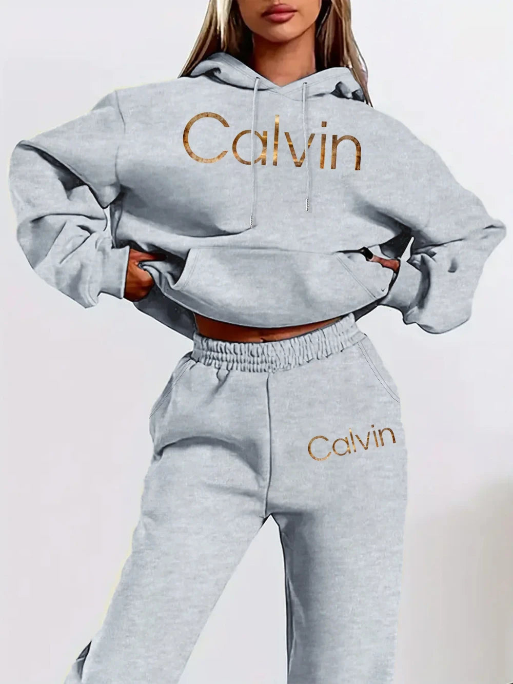 Printed Pullover Pants Set