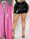 Glossy Plus Size Faux Leather Shorts