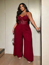 Shimmering Mesh Backless Jumpsuit