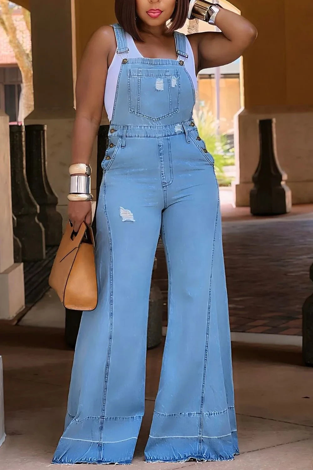 Curve Denim Jumpsuit