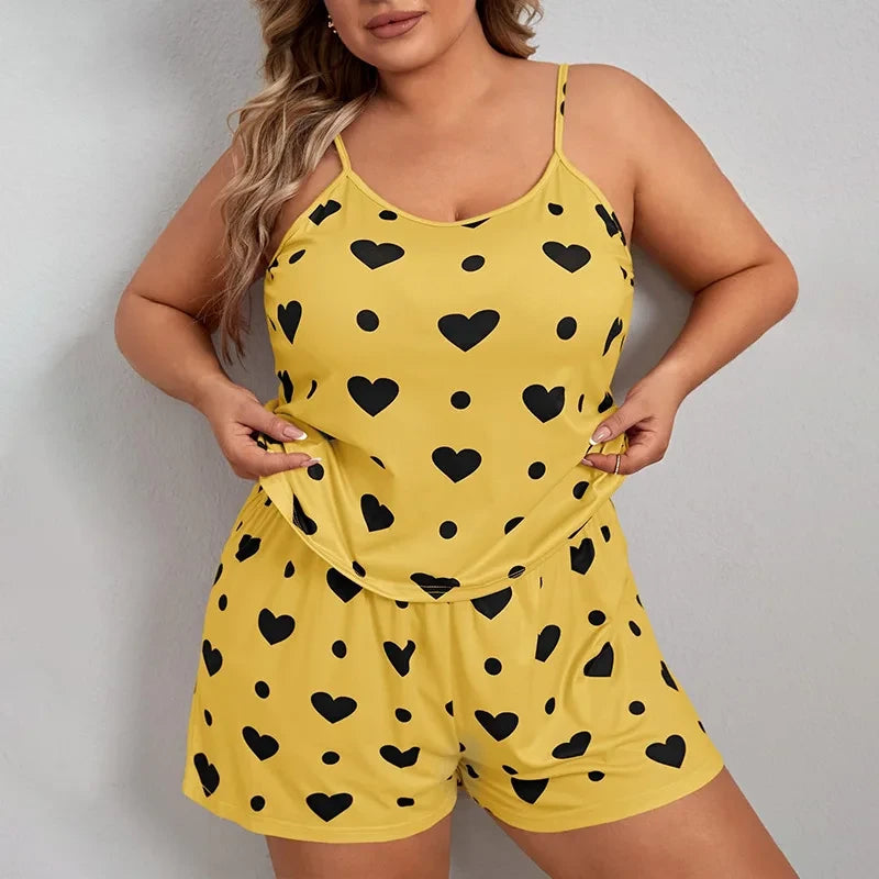 Plus Size Floral Summer Pajama Set