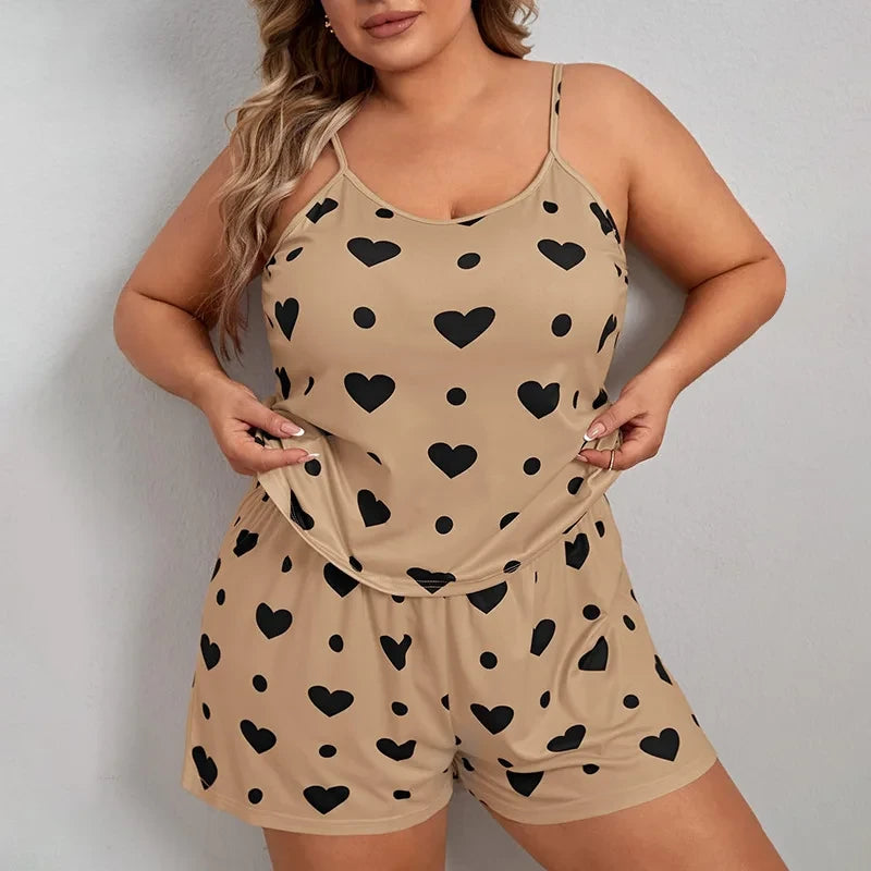 Plus Size Floral Summer Pajama Set