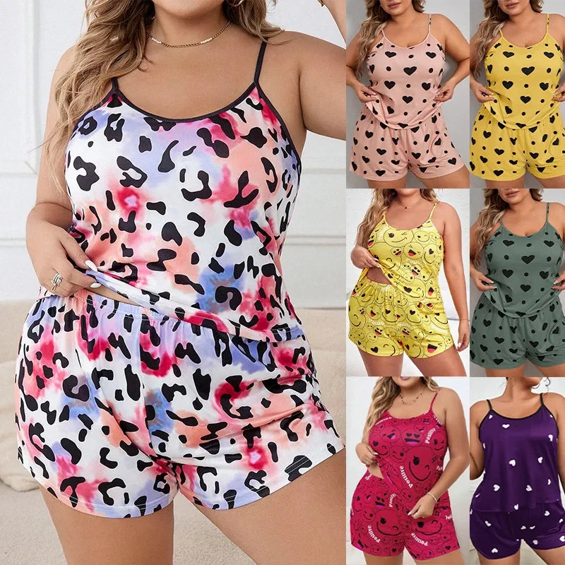 Plus Size Floral Summer Pajama Set