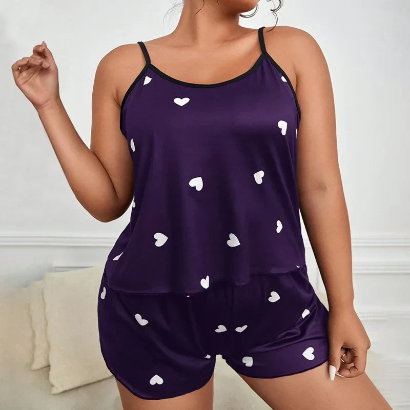 Plus Size Floral Summer Pajama Set