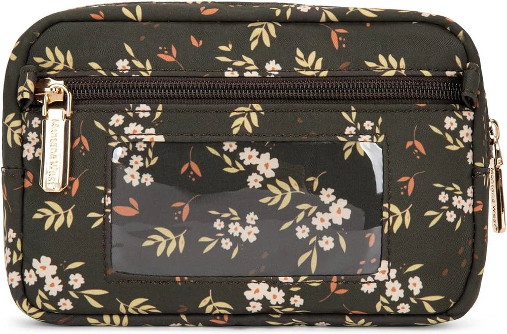 Floral Nylon Crossbody Phone Wallet