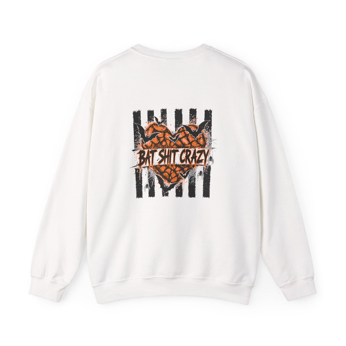 Crewneck Sweatshirt — 'Bat Shit Crazy' Halloween Bat Graphic