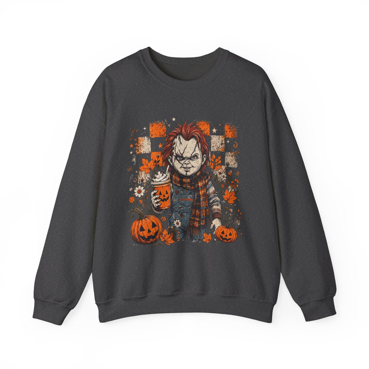Chucky Halloween Crewneck Sweatshirt — Spooky Pumpkin Horror Graphic