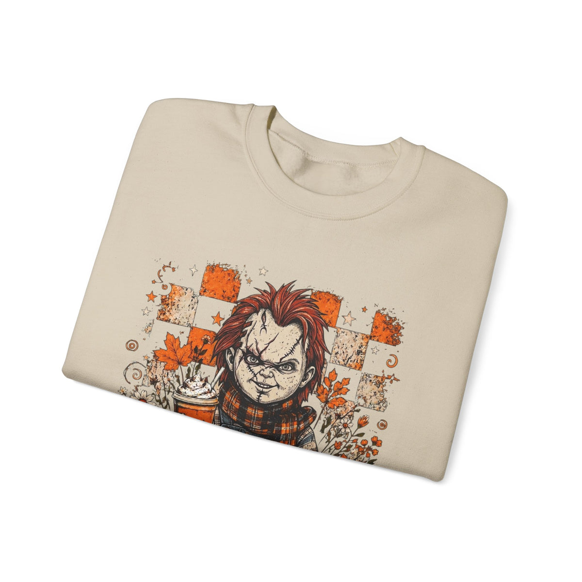Chucky Halloween Crewneck Sweatshirt — Spooky Pumpkin Horror Graphic