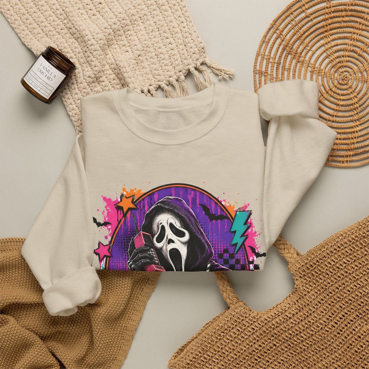 Ghostface Neon Halloween Crewneck Sweatshirt