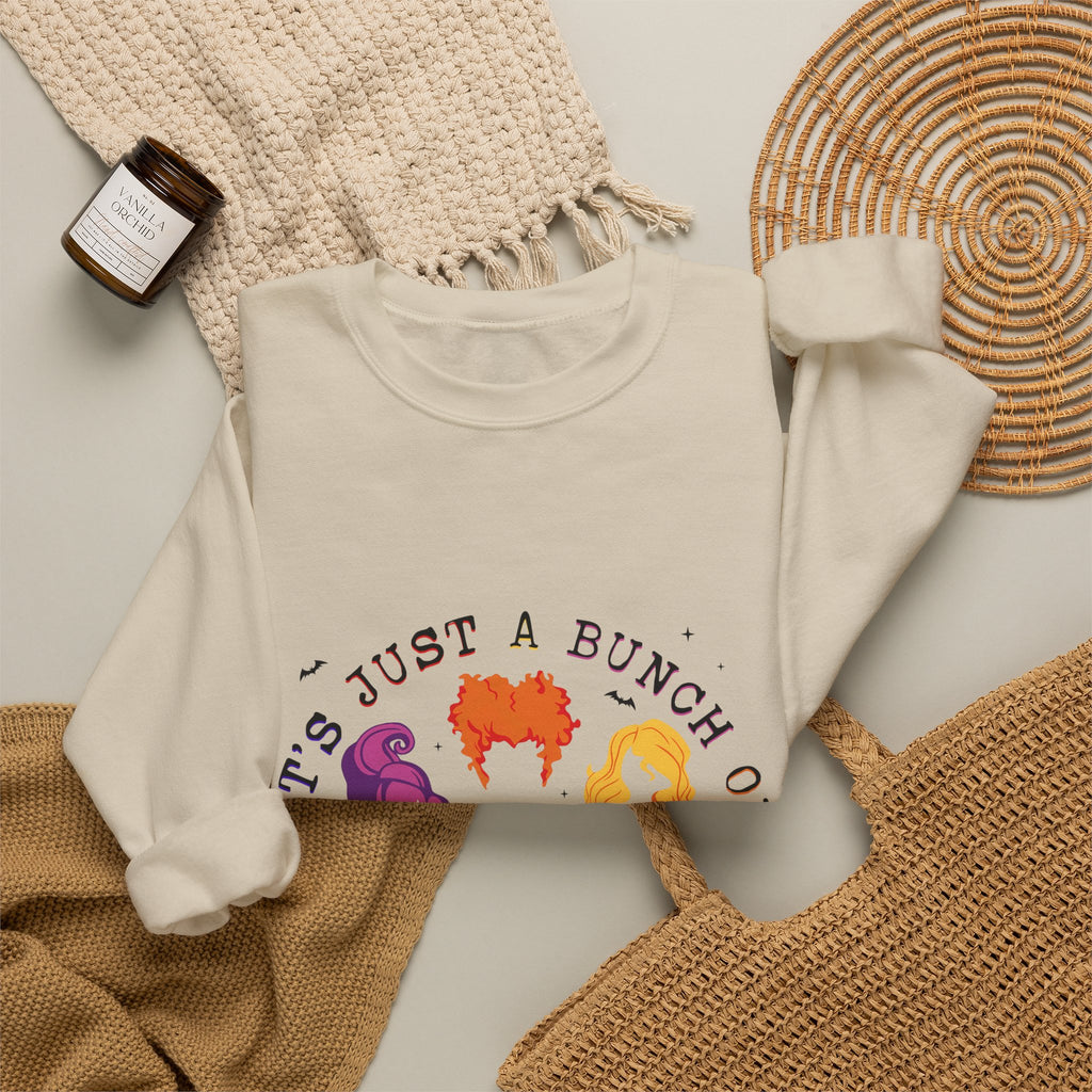 Hocus Pocus Crewneck Sweatshirt — "It's Just a Bunch of Hocus Pocus" Spellbinding Graphic