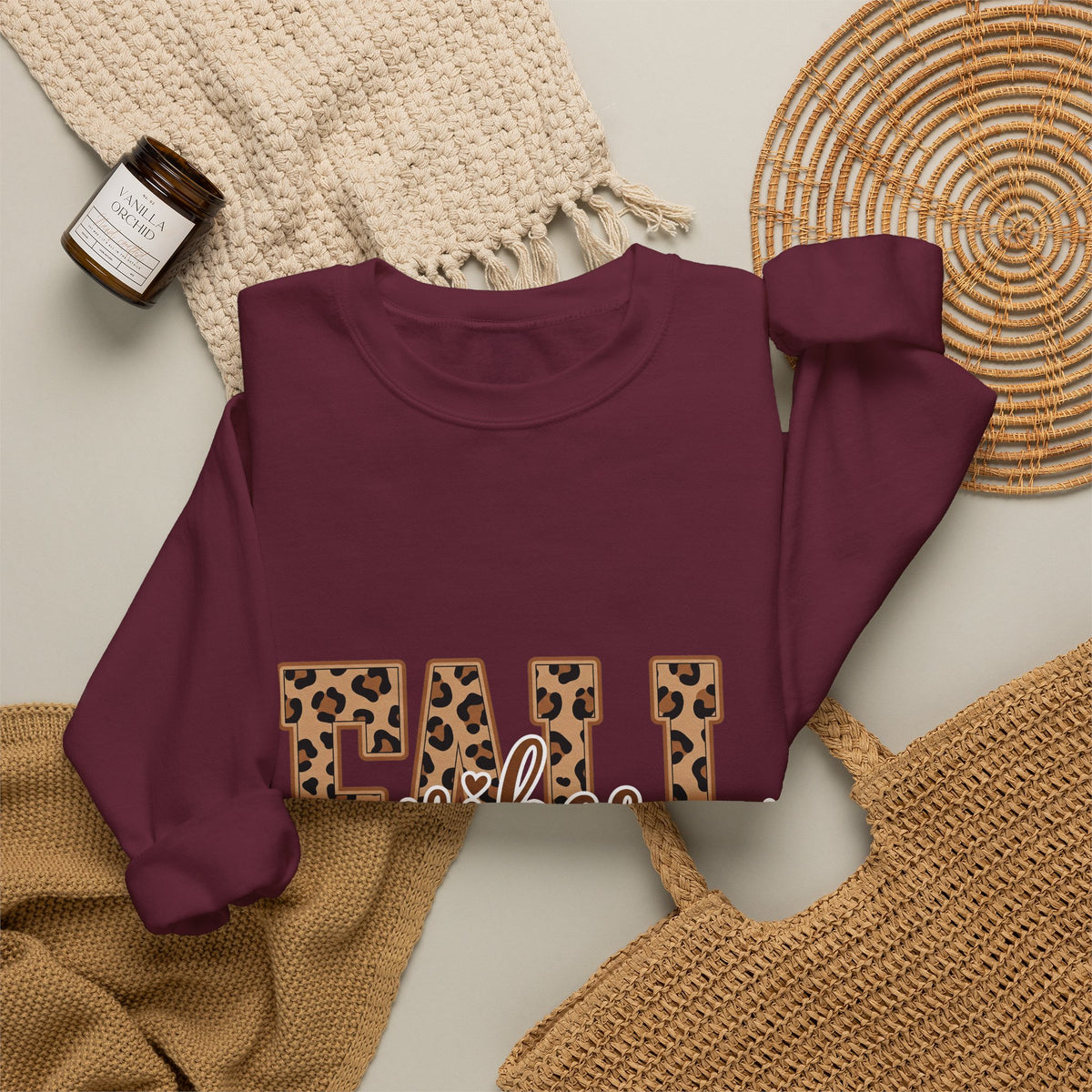 Fall Leopard 'Feels' Crewneck Sweatshirt