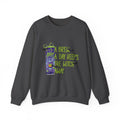 Crewneck Sweatshirt — "Brew Day Keeps the Witch Away" Halloween Coffee Witch Pullover