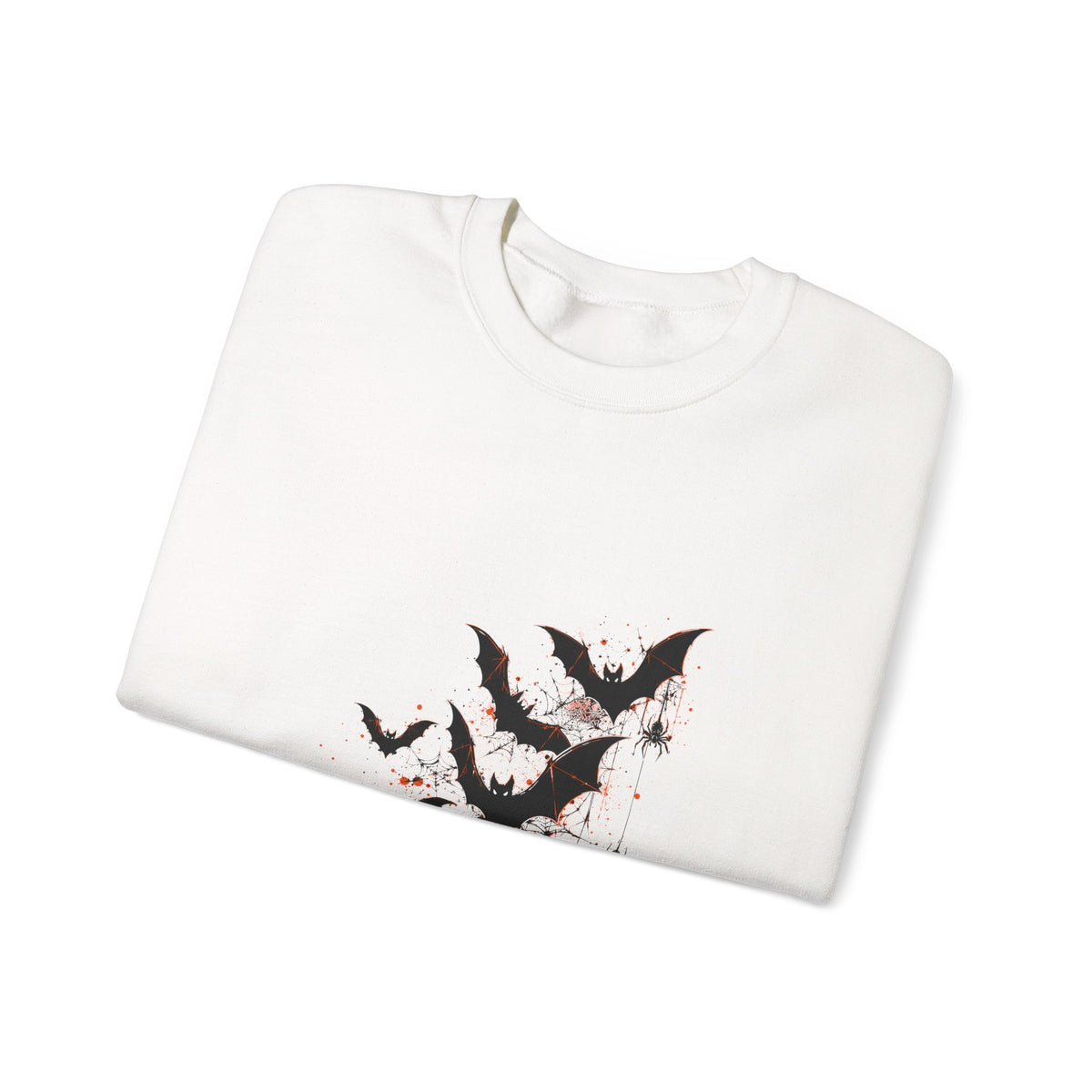 Crewneck Sweatshirt — 'Bat Shit Crazy' Halloween Bat Graphic