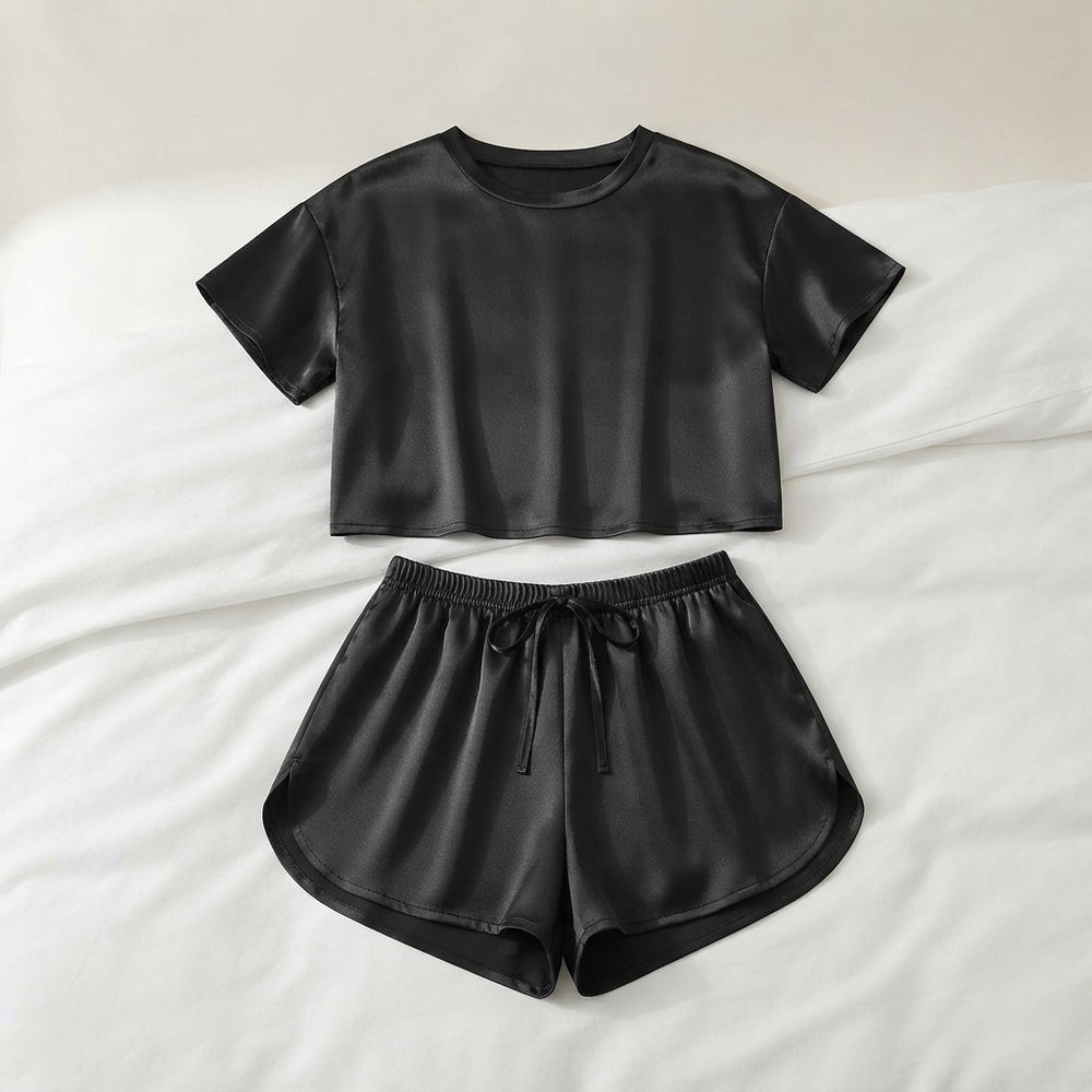 Satin Pajama Shorts Set
