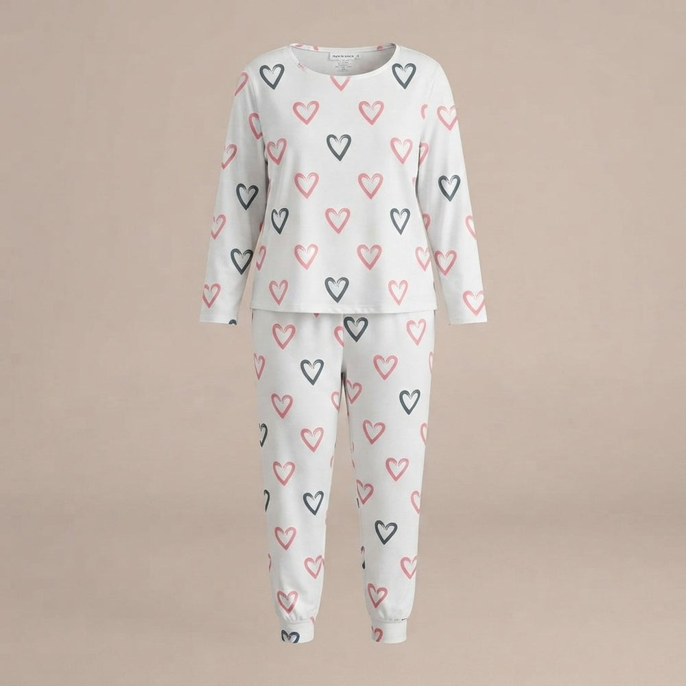 Heart Print Winter Pajamas